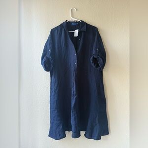 J.McLaughlin Wellesley Linen Dress Navy Blue Size L